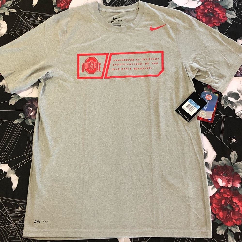 NIKE DRI-FIT OSU BUCKEYES SIDELINE LEGEND SHIRT ML